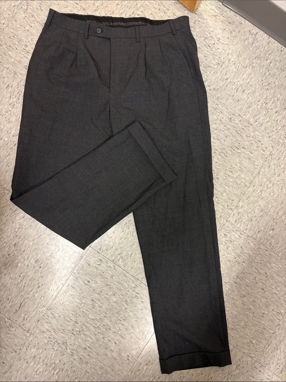 Lauren Ralph Lauren Charcoal Pleated Dress Pants